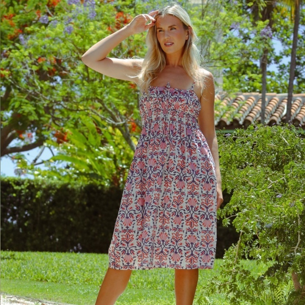 CJ Laing Women’s Cleo Red and White Sundress - Lirio - Size Small